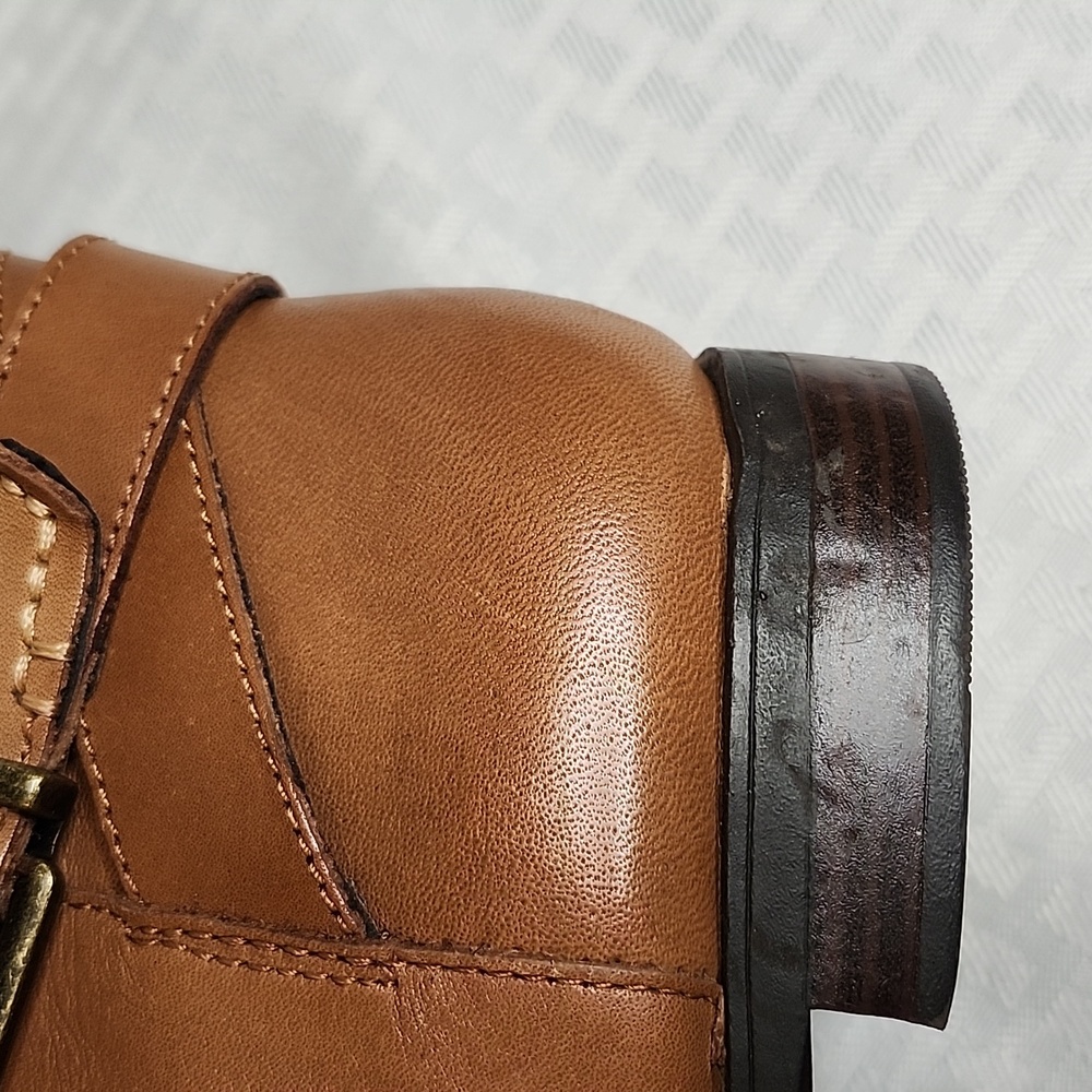 Sperry Brown Leather Tall Boots Buckle Accents NEW - Picture 13 of 14